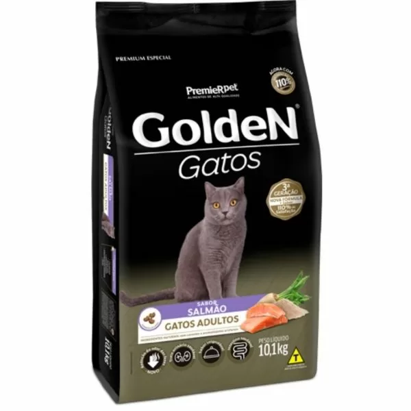 ração golden salmão gatos adultos