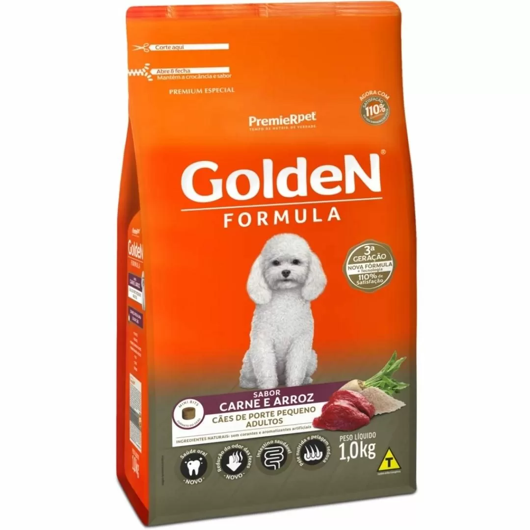 Golden Formula Cães Adultos Porte Pequeno Carne & Arroz