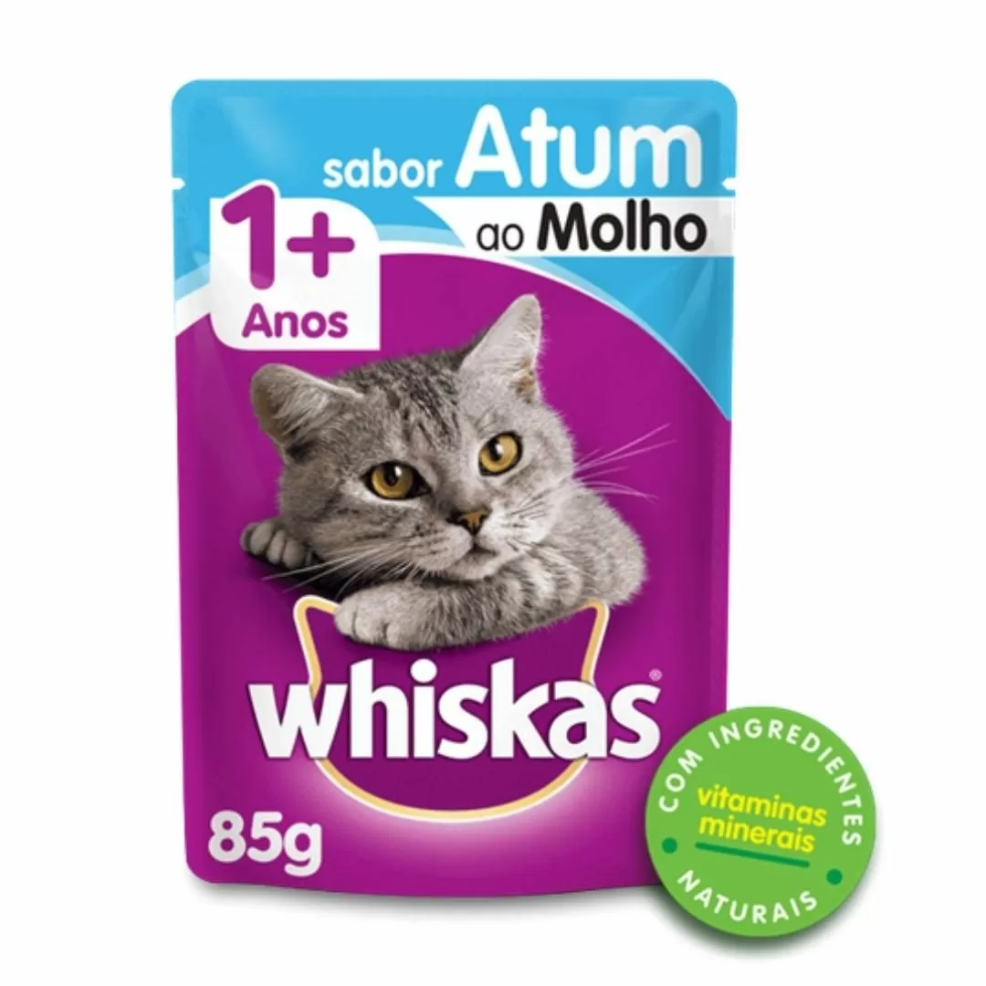 Sachê de Ração úmida para Gatos WHISKAS Adulto Sabor Atum ao Molho